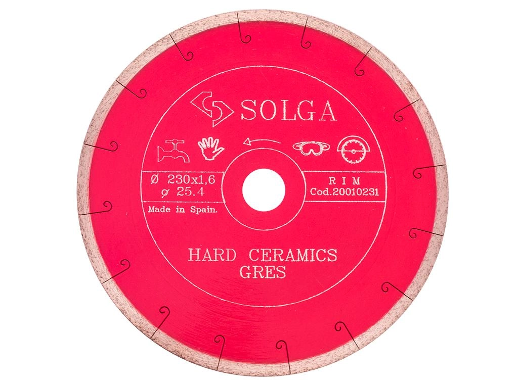 Диск алмазный Solga Diamant HARD CERAMICS сплошной (керамогранит) 230мм/25,4