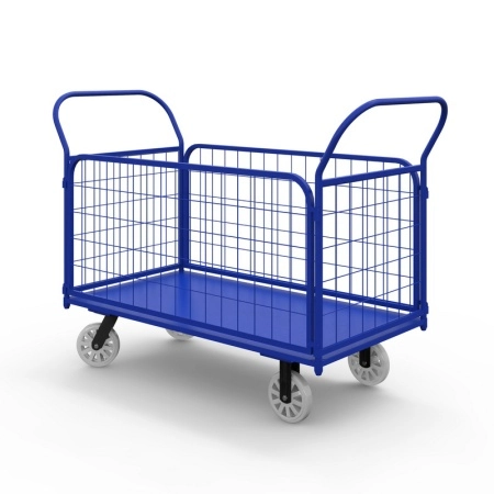 фото тележка платформенная с сетчатыми бортами тс 6 (800х1200) г/п 600 кг.200 нейлон/пластик