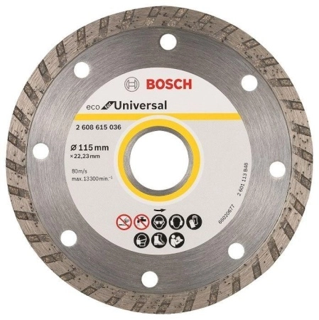Круг алмазный BOSCH ECO UNIVERSAL TURBO (2608615036) Ф115х22мм универсальный