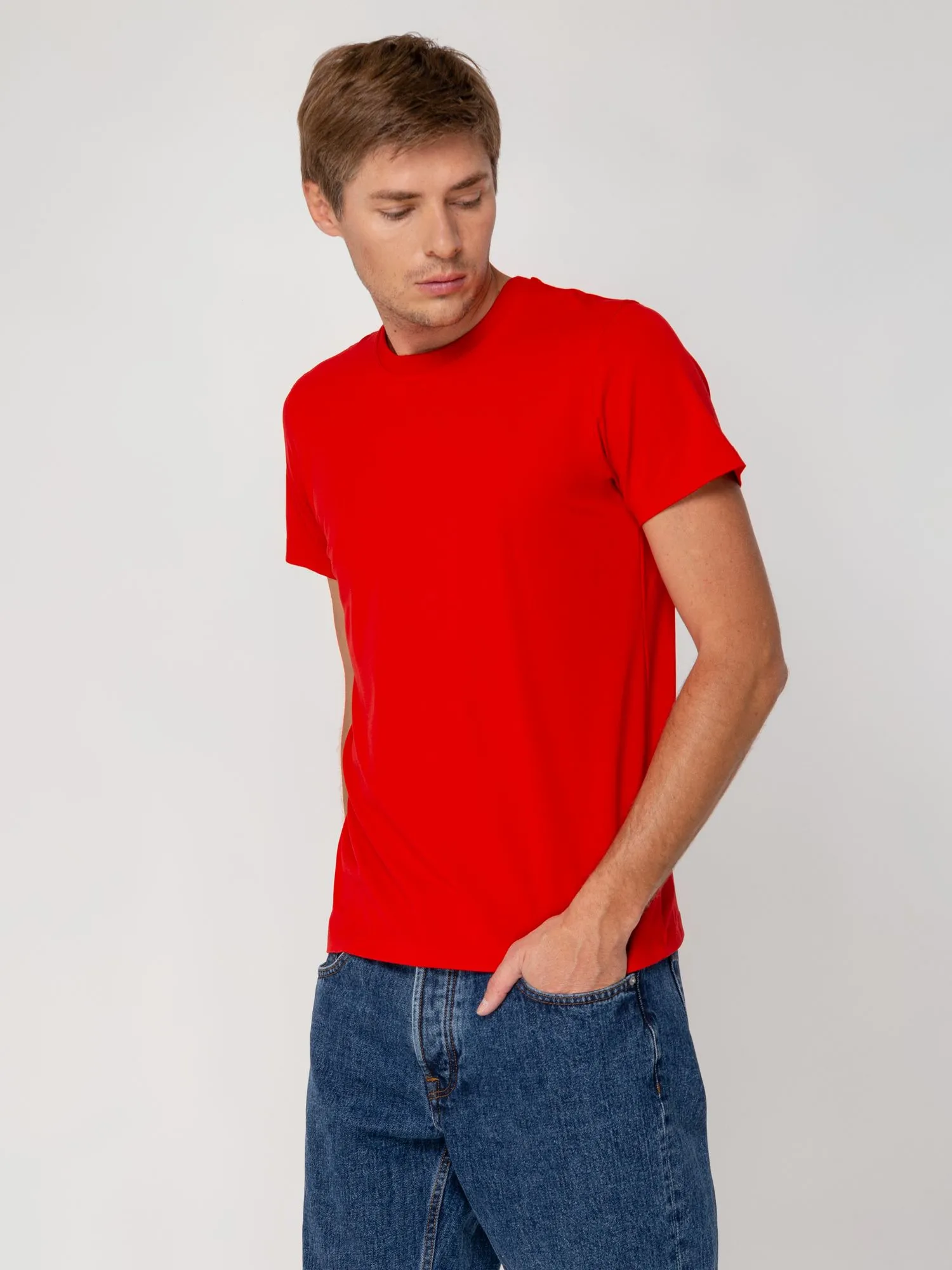 фото футболка мужская t-bolka stretch, красный