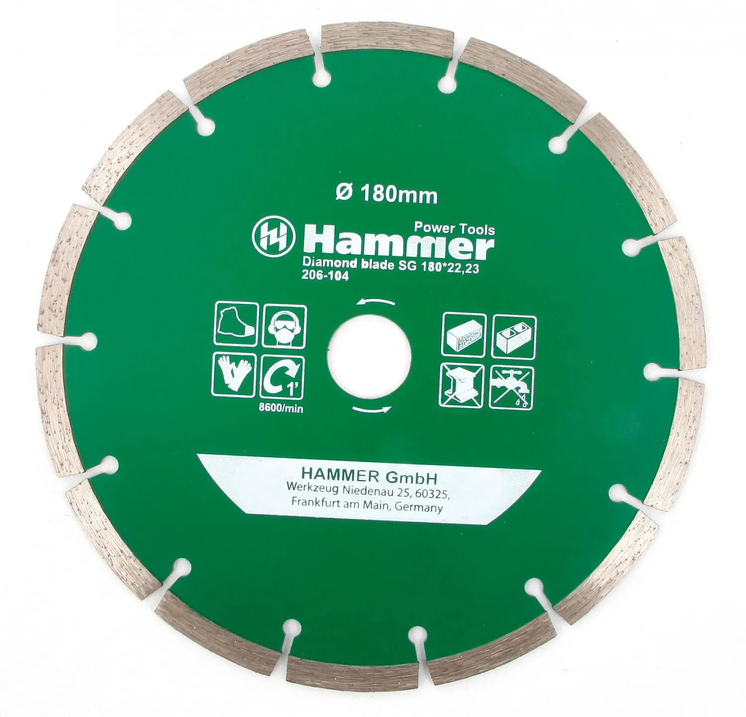 Круг алмазный DB SG 180*22мм